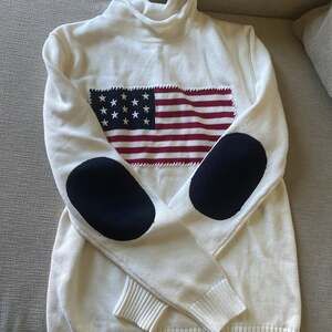 American Flag Sweater T. Dalton Clothing 40% Cotton 60% Viscose  Crewneck Sweate